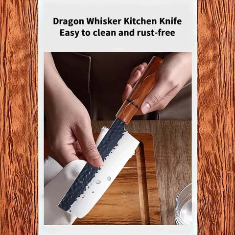Kitchen Knife With Solid Wood Handle For Home Cooking