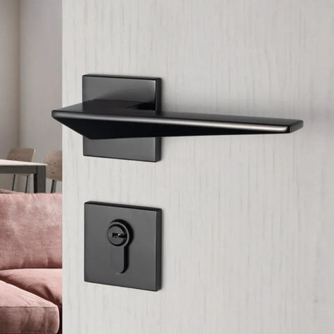 Indoor Silent Zinc Alloy Handle Lock Golden Bedroom Door