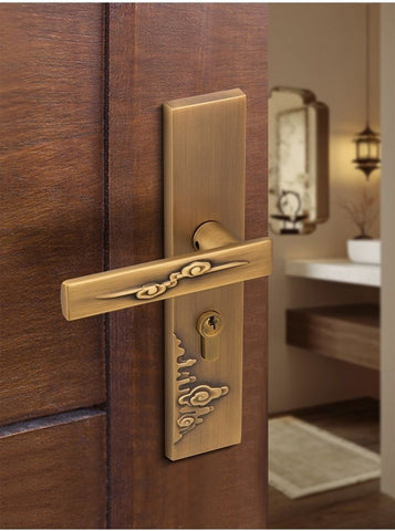 Door Lock Indoor Golden Split Bedroom Wooden Silent