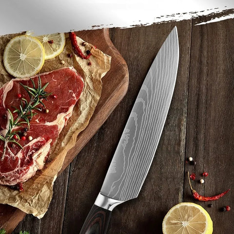 Professional Damascus Steel Kitchen Knife Set