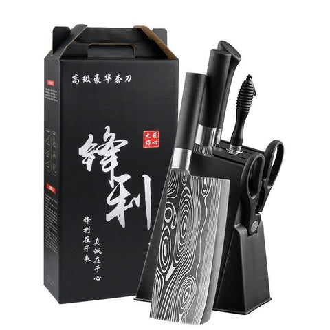 Damascus Steel Kitchen Knife Set Complete