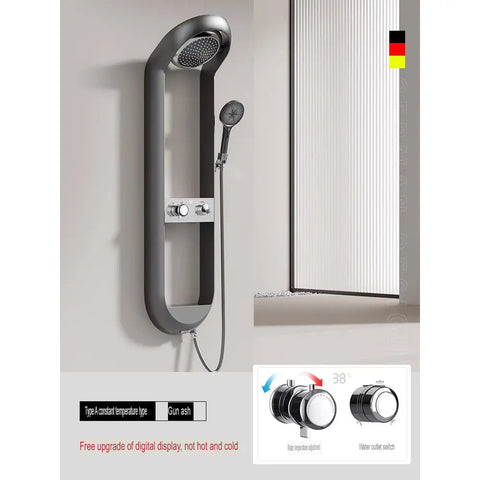White Thermostatic Shower Set With Storage And Display