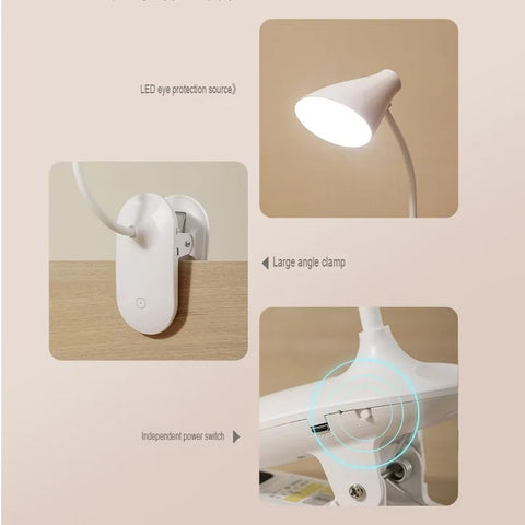 Rechargeable Clip On LED Desk Lamp Eye Protection Study