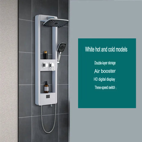 Gunmetal Gray Thermostatic Shower With Digital Display