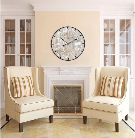 Farmhouse Wooden Wall Clock Numerals