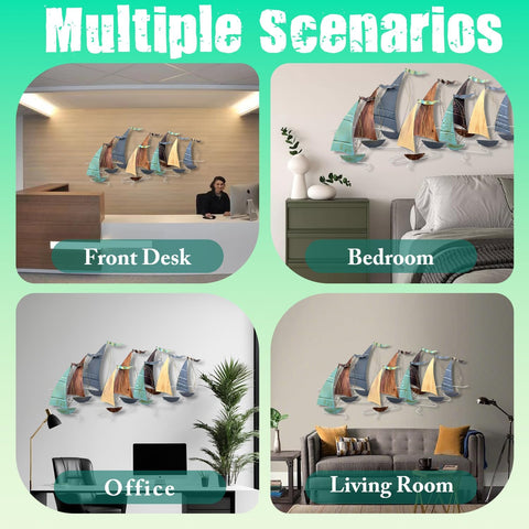 Vintage Sailboat Metal Wall Art