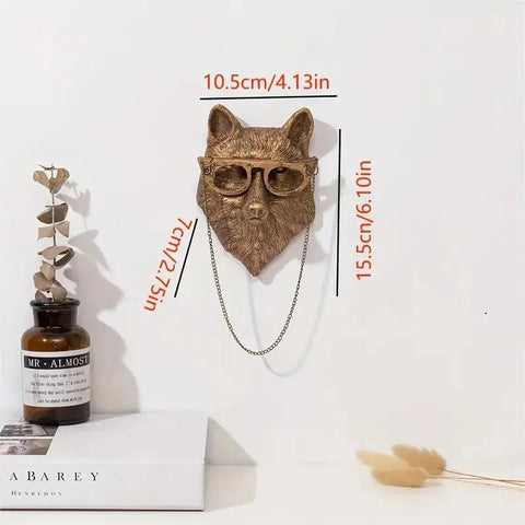 Vintage Gold Animal Head Wall Sculptures