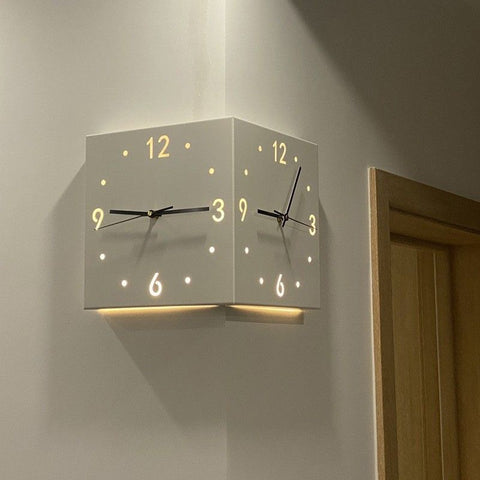 Double-Sided Corner Nordic Clock