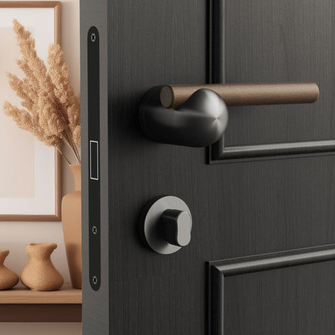 Chinese Door Lock Indoor Bedroom Split Wooden Bronze