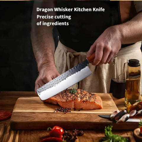Kitchen Knife With Solid Wood Handle For Home Cooking