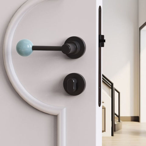 Interior Door Knob Lock Retro Bedroom Silent Handle