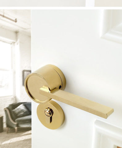 Bedroom Door Lock Magnetic Silent Indoor Simple Solid Wood Handle