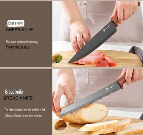 Kitchen Knife Set 7 Piece Stainless Steel Block