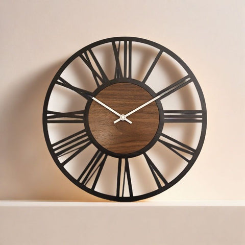 Vintage Wall Clock Wrought Iron