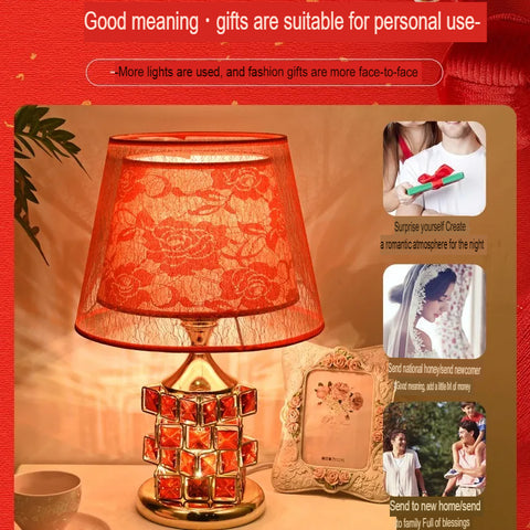 European Style Crystal Table Lamp Luxury Bedside