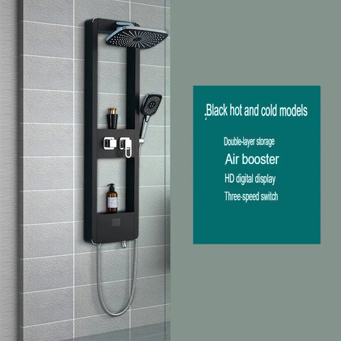 Gunmetal Gray Thermostatic Shower With Digital Display