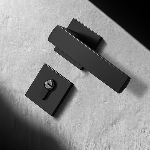 Black Door Lock Indoor Bedroom Bathroom Handle Split Lock