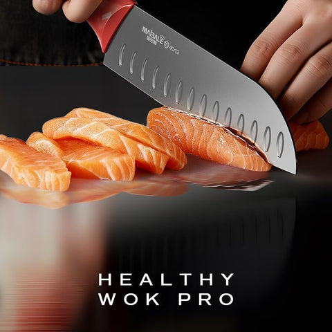 Titanium Blade Kitchen Knife Set With Block Holder