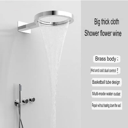 Authentic Concealed Shower Set Wall-Mounted Pressurized Copper