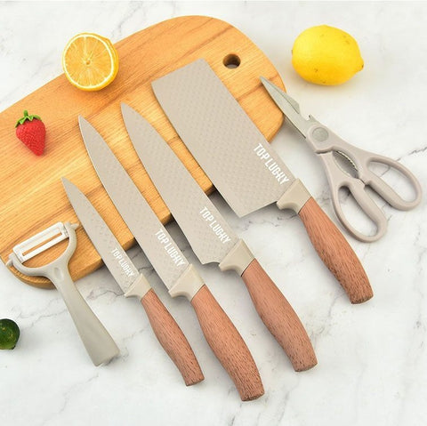 Kitchen Knife Set Six Piece Non Stick Diamond Blade