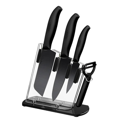 Ceramic Knife Set 5 Piece Kitchen Black Handle