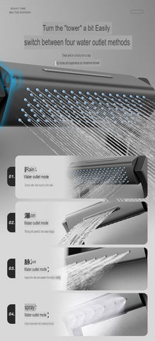 Thermostatic Copper Shower Set Digital Storage