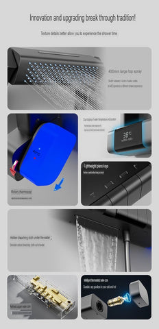 Thermostatic Copper Shower Set Digital Storage