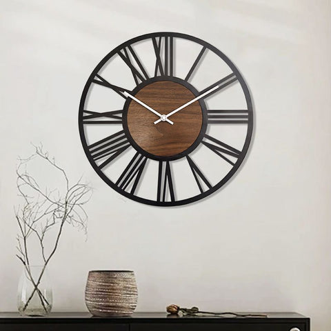 Vintage Wall Clock Wrought Iron