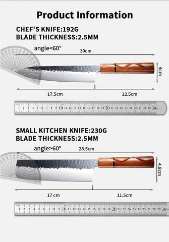 Kitchen Knife With Solid Wood Handle For Home Cooking