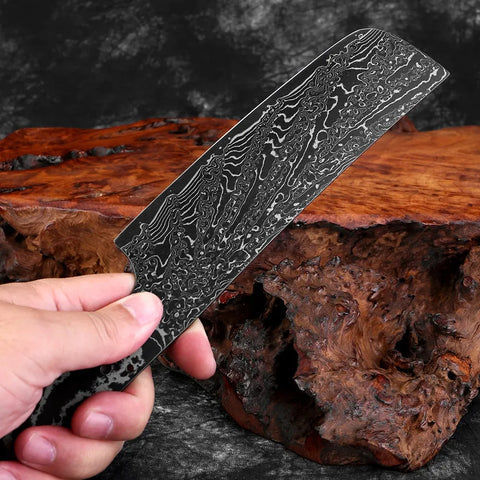 Damascus Steel Kitchen Knife Blank Black Blade Sharp