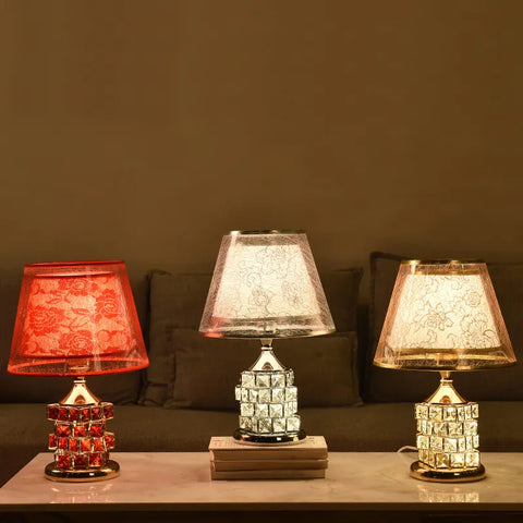 European Style Crystal Table Lamp Luxury Bedside