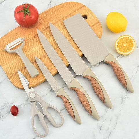 Kitchen Knife Set Six Piece Non Stick Diamond Blade