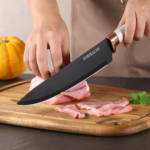 Kitchen Knife Set 6 Piece Stainless Steel Block