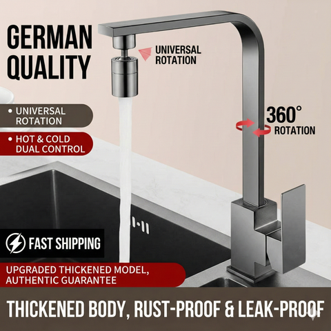 Square Kitchen Faucet Hot Cold Water