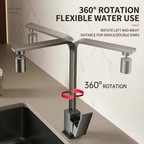 Square Kitchen Faucet Hot Cold Water