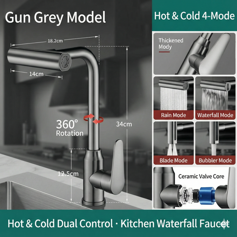 Flying Rain Waterfall Kitchen Faucet