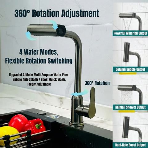 Four Speed Kitchen Faucet Hot Cold