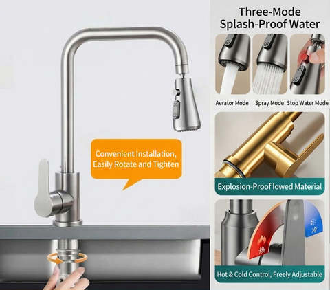 Thickened Stainless Steel Kitchen Faucet