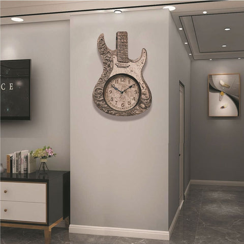 Silent Guitar Wall Clock Décor