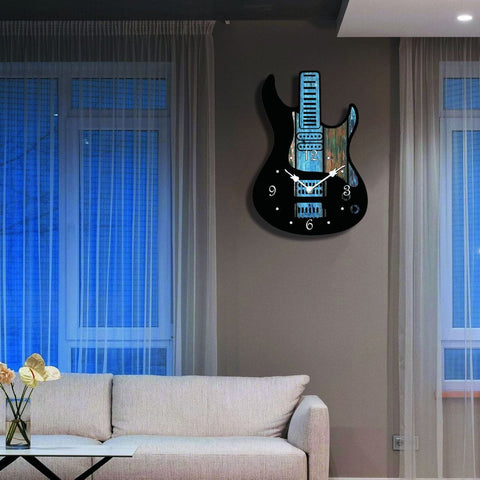 Silent Guitar Wall Clock Décor