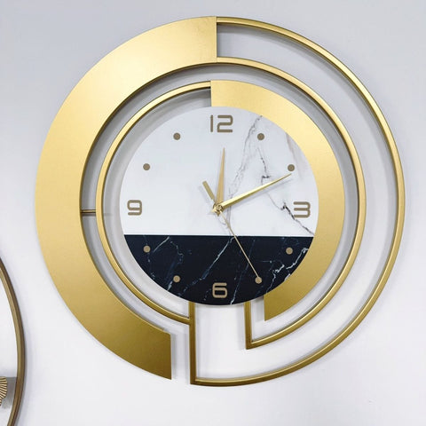 Walnut Marble Silent Wall Clock