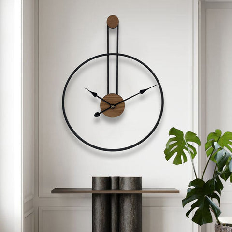 Metal Walnut Silent Wall Clock