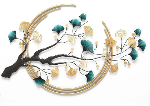 3D Ginkgo Leaf Metal Wall Art