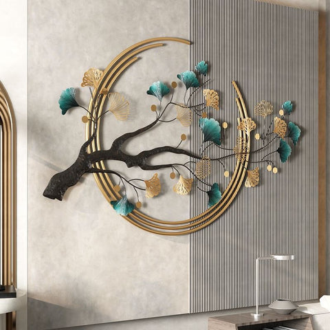 3D Ginkgo Leaf Metal Wall Art