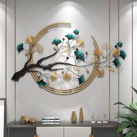 3D Ginkgo Leaf Metal Wall Art