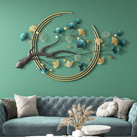 3D Ginkgo Leaf Metal Wall Art
