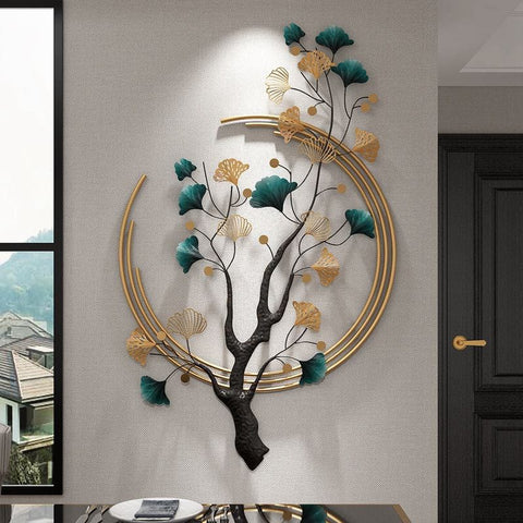 3D Ginkgo Leaf Metal Wall Art
