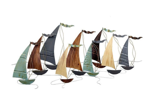 Vintage Sailboat Metal Wall Art