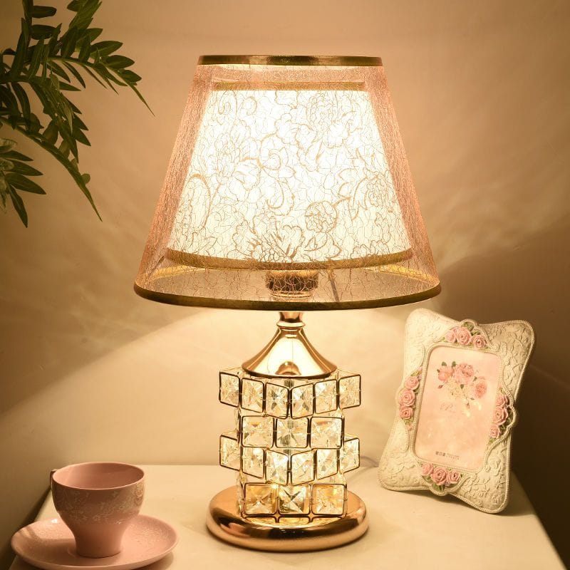 European Style Crystal Table Lamp Luxury Bedside