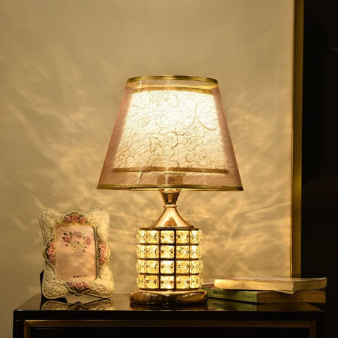European Style Crystal Table Lamp Luxury Bedside